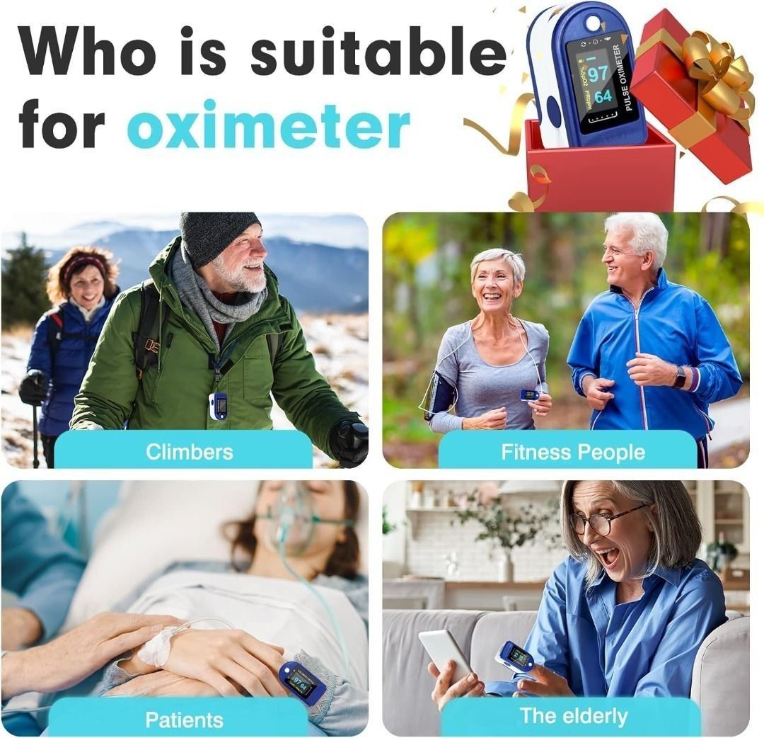 Fingertip Pulse Oximeter, Rotatable OLED Display to Show Waveform, SpO2 ...