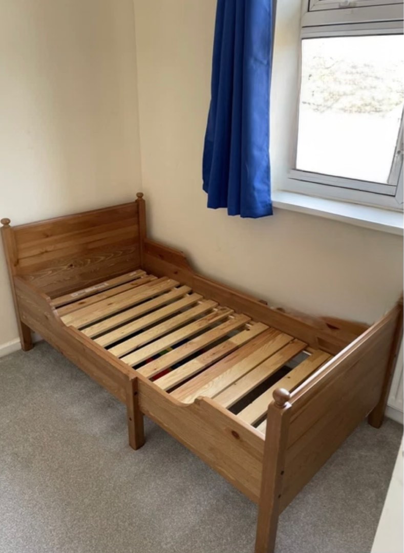 IKEA Leksvik Extendable bed frame, Furniture & Home Living, Furniture ...