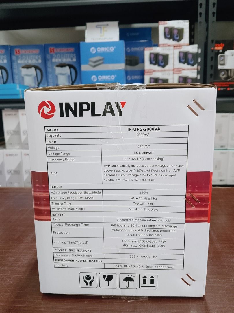 Inplay UPS 2000VA LCD Display (Category: Computer Parts) located in Pasig City. Submitted by technofuseofficial (Listing ID 1401049528, Image 2). Description: Inplay UPS 2000VA LCD Display Brand New and Original Items Store Location: 4F Unit 402, 604 Shaw Boulevard, Barangay Kapitolyo, Pasig City Same Day Delivery: - Lalamove delivery within Metro Manila - For walk-ins: Always PM first for item availability - We are also open for night time deliv