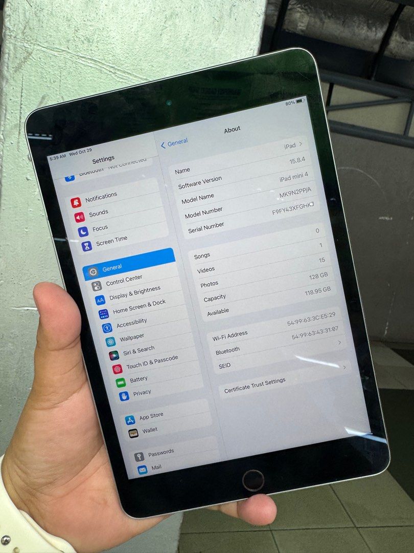 iPad Mini4 128gb (Wifi-used) (Category: iPad) located in San Juan City. Submitted by wainefreygadgetshop (Listing ID 1401110823, Image 2). Description: iPad Mini4 128gb (Wifi-used) ALL GOODS AT WORKING NO REPAIR HISTORY NO HIDDEN ISSUE TEST ALL YOU WANT BAGO BAYARAN *DI MASYADO MAKINIS KAYA MURA FREE CHARGER AT CASE For fast transaction call/text 09279452049,09704549340 *PAG COD SAMIN ANG PERSONAL RIDER Required po yung Payment First sa shipping 