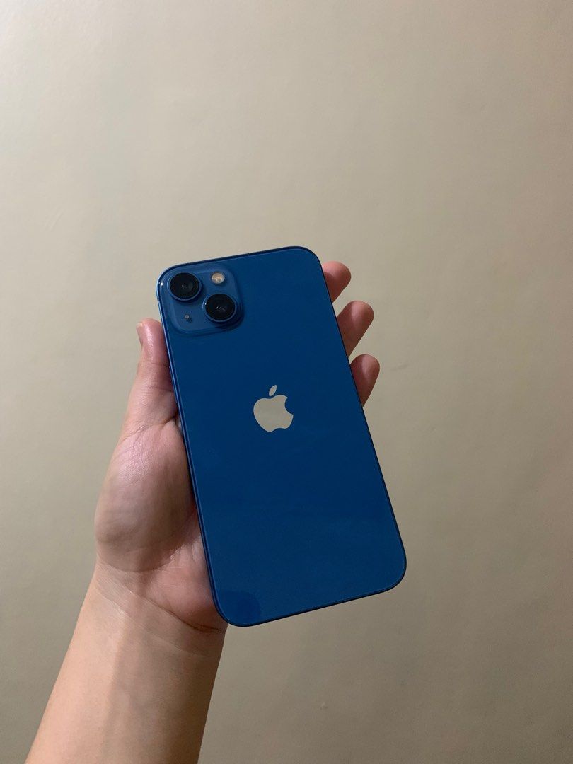 iPhone 13 (Category: iPhone X Series) located in Cainta. Submitted by macpodph (Listing ID 1401153630, Image 1). Description: iPhone 13 blue NTC 128gb Smart sim No issues.