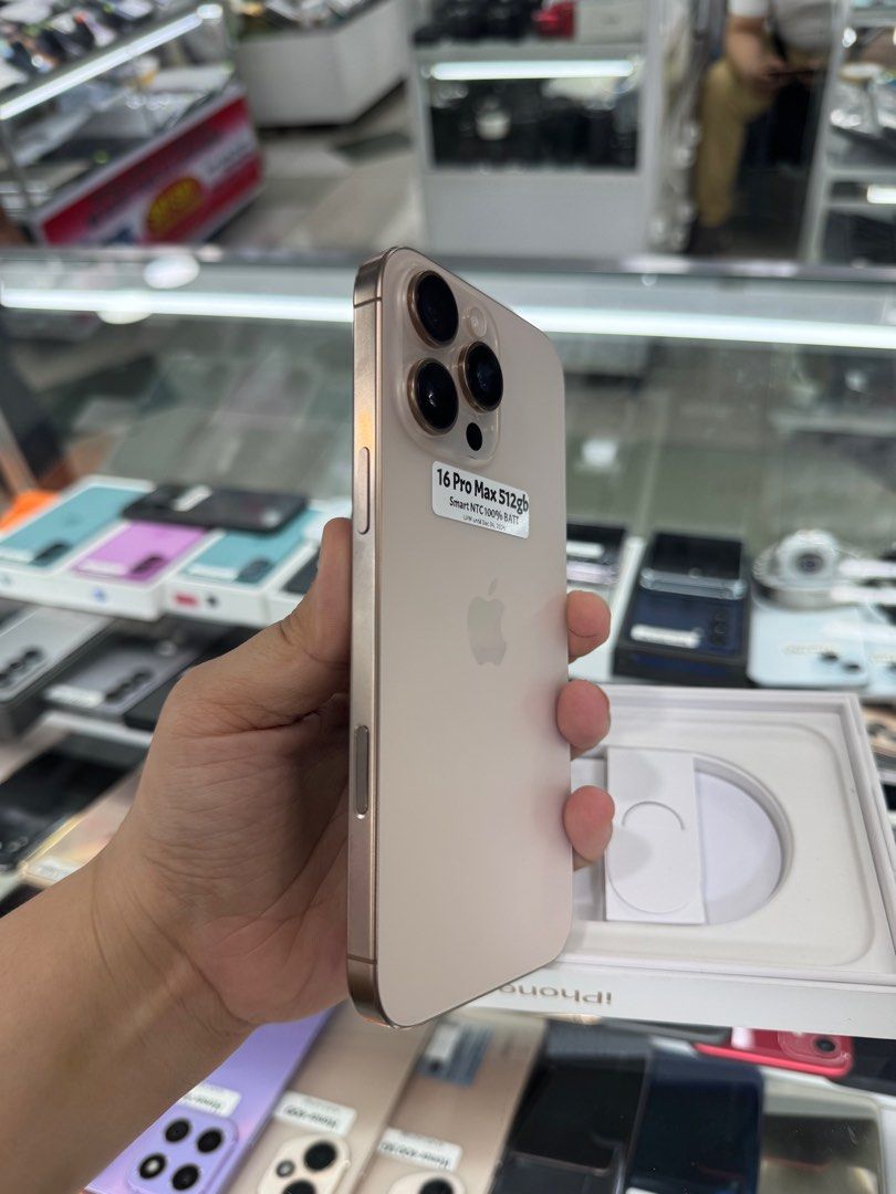 Iphone 16 Pro Max 512gb 100% batt Smartlocked NTC RUSH (Category: iPhone 16 Series) located in San Juan City. Submitted by javedsgadgetshop (Listing ID 1401052545, Image 3). Description: INSTALLMENT OPTIONS : SPAY LATER / GGIVES / CREDIT CARD! WE BUY AND SELL SO PWEDE MAGBINTA OR SWAP ! Quick Specs : 💵 Iphone 16 Pro Max •512gb •NTC Variant •100% batt health •Smartlocked •99% Smoothness •No hidden issue | No Repaired •100% Authentic | Not Refurbi