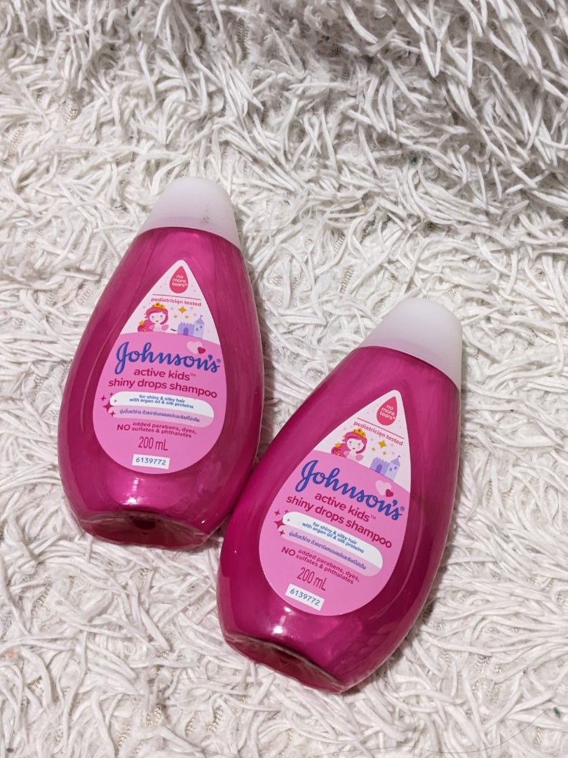 Johnson's Active Kids Shiny Drops Shampoo 200ml (Category: Hair) located in Pasig City. Submitted by thingsbycherz (Listing ID 1401135540, Image 1). Description: BRANDNEW/SEALED 2027 EXPIRATION PM FOR THE PRICE / PRICE NEGO RFS: DECLUTTER / used only for brand content 😉.