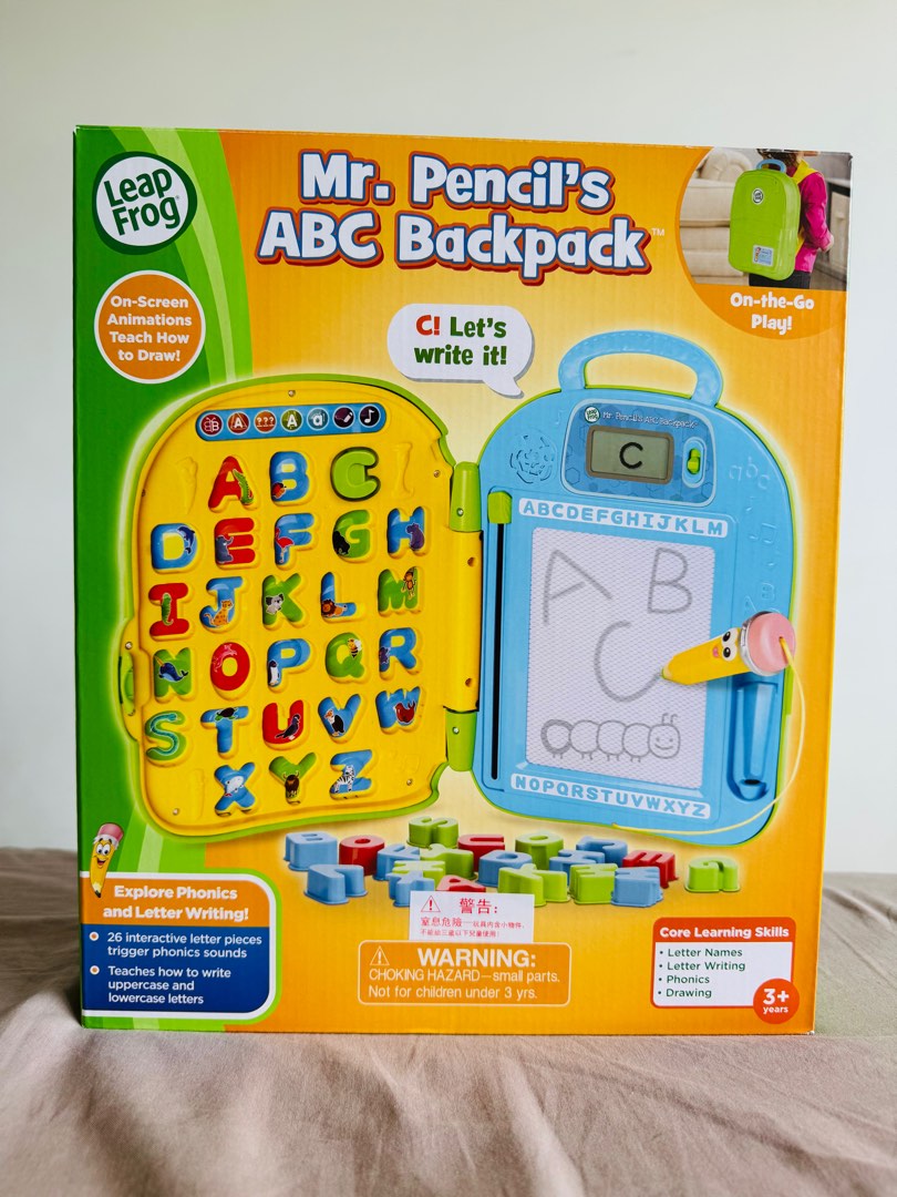 [全新]LeapFrog 字母拼寫書包 Mr. Pencil's ABC Backpack, 興趣及遊戲, 玩具 & 遊戲類 - Carousell