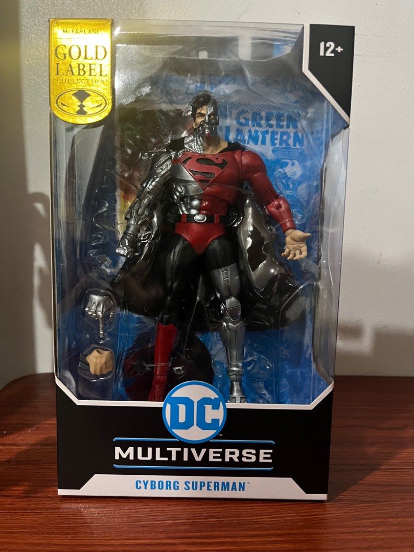 McFarlane DC Multiverse Cyborg Superman Figure (Category: Figurines & Statues) located in San Pedro. Submitted by btoyzz (Listing ID 1401031070, Image 1). Description: - DC Multiverse Cyborg Superman action figure - Detailed design with red, black, and silver colors - Includes original packaging (Gold Label Collection) - Comes with an extra hand and head accessory - Suitable for ages 12+.