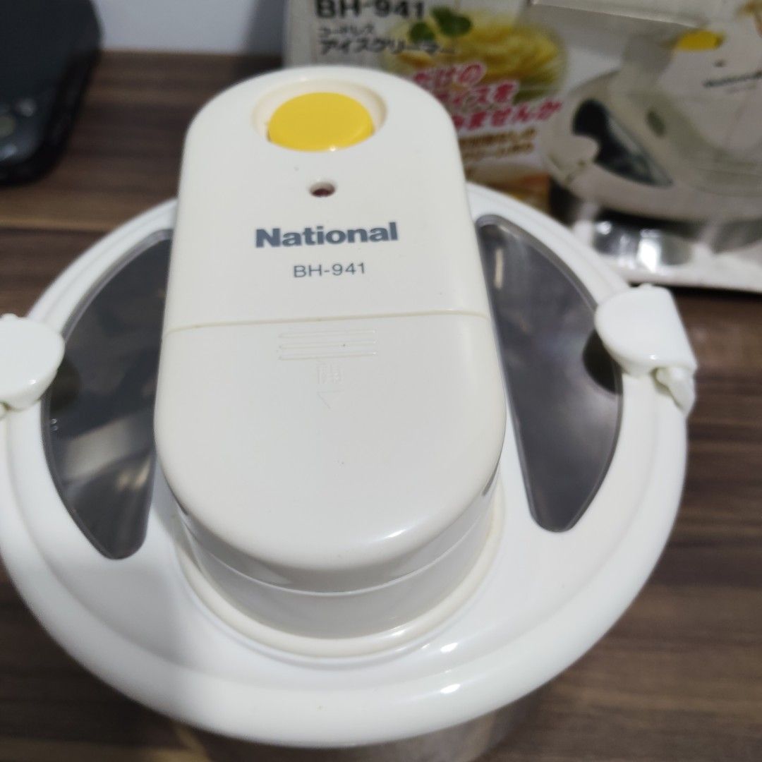 National BH-941 Ice Cream Maker (Category: Other Kitchen Appliances) located in Catbalogan. Submitted by jpnsrpls (Listing ID 1401130282, Image 2). Description: 🍨 National BH-941 Ice Cream Maker (Japan Surplus) ✅ With original box ✅ Clean and complete ⚙️ 110V (needs step-down transformer) 🧊 Stainless bowl with plastic top cover 🇯🇵 Made in Japan 💡 Perfect for homemade ice cream lovers or collectors.