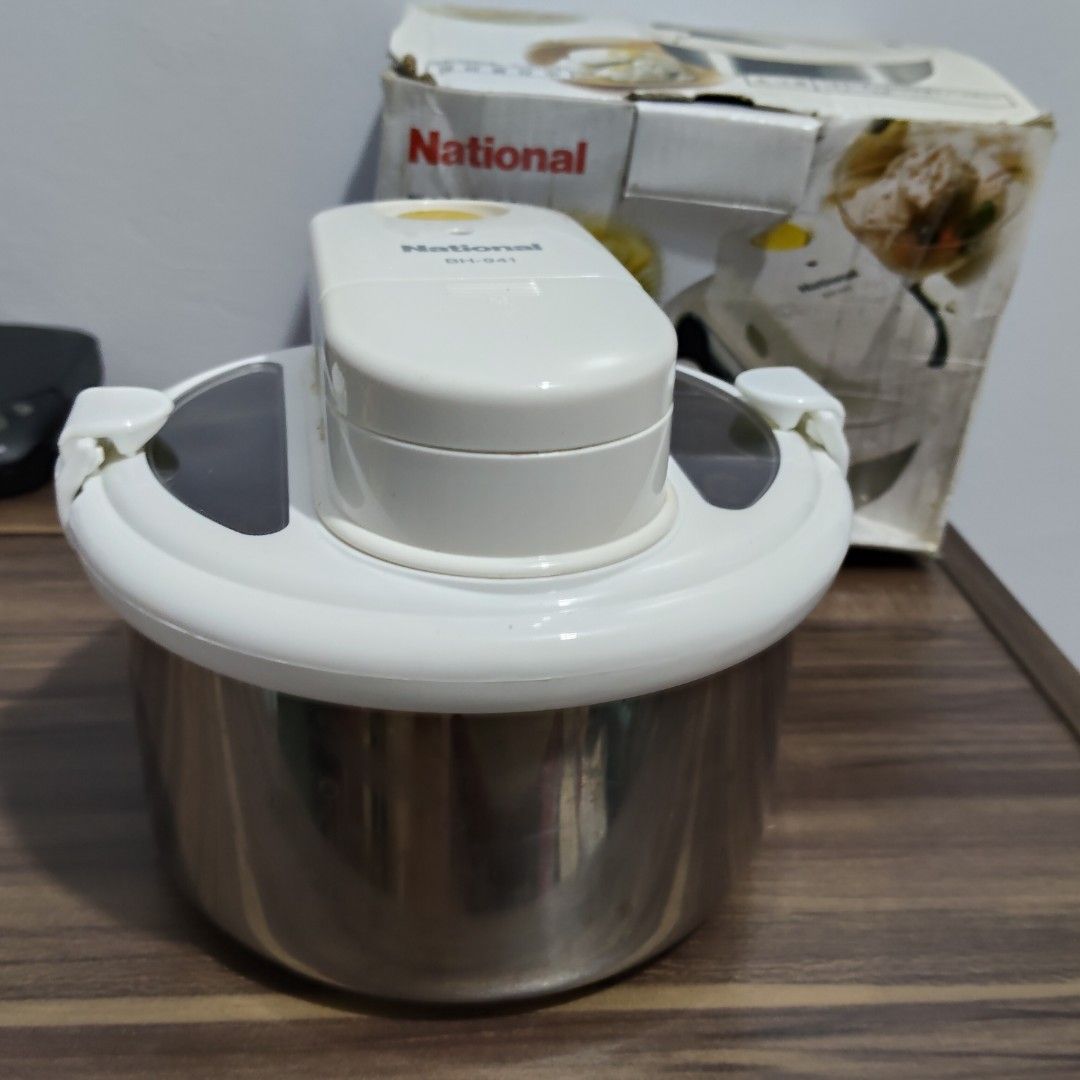 National BH-941 Ice Cream Maker (Category: Other Kitchen Appliances) located in Catbalogan. Submitted by jpnsrpls (Listing ID 1401130282, Image 3). Description: 🍨 National BH-941 Ice Cream Maker (Japan Surplus) ✅ With original box ✅ Clean and complete ⚙️ 110V (needs step-down transformer) 🧊 Stainless bowl with plastic top cover 🇯🇵 Made in Japan 💡 Perfect for homemade ice cream lovers or collectors.