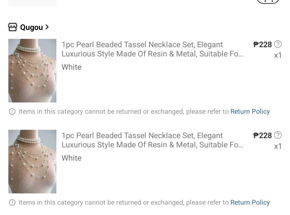 Pearl Beaded Tassel Necklace Set - White (Category: Necklaces) located in Valenzuela. Submitted by rsttcpnd (Listing ID 1401082443, Image 1). Description: - nadoble po yung check out, brand new pa.
