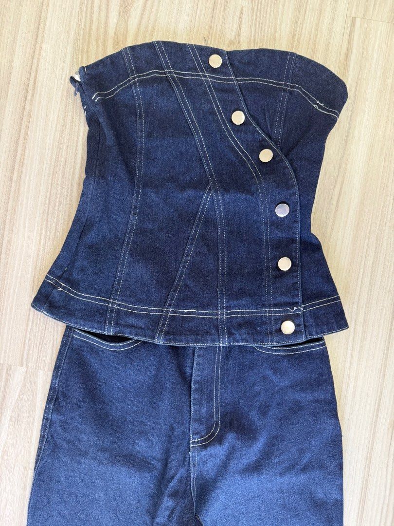 Peony Bangkok Denim Set Pants Top (Category: Sets or Coordinates) located in Pasig City. Submitted by revolveisland (Listing ID 1400990710, Image 2). Description: .