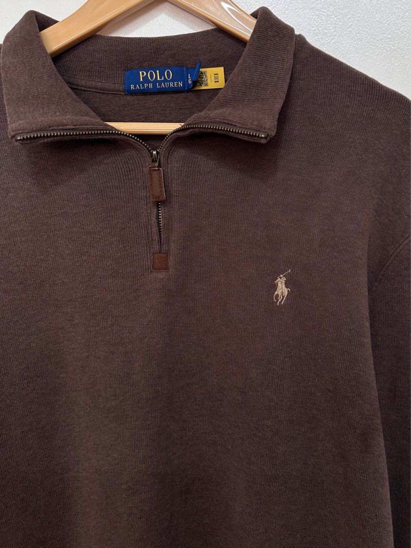 Polo Ralph Lauren Quarter Zip Choco Brown Large (Category: Coats, Jackets and Outerwear) located in Santiago. Submitted by kagayami (Listing ID 1401157543, Image 3). Description: Dimes 24x29 Large Authentic No issues 10/10 Color Rate.
