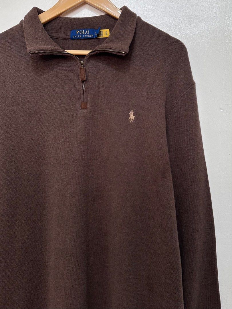 Polo Ralph Lauren Quarter Zip Choco Brown Large (Category: Coats, Jackets and Outerwear) located in Santiago. Submitted by kagayami (Listing ID 1401157543, Image 2). Description: Dimes 24x29 Large Authentic No issues 10/10 Color Rate.