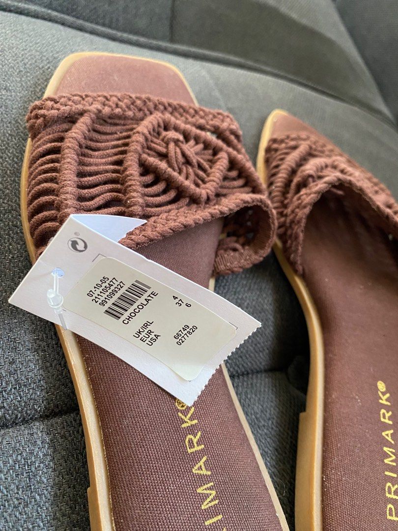 PRIMARK CHOCOLATE MACRAME SANDALS (Category: Flats & Sandals) located in Cabanatuan. Submitted by eyasells (Listing ID 1401099886, Image 2). Description: Color: Chocolate Original price: ₱820.