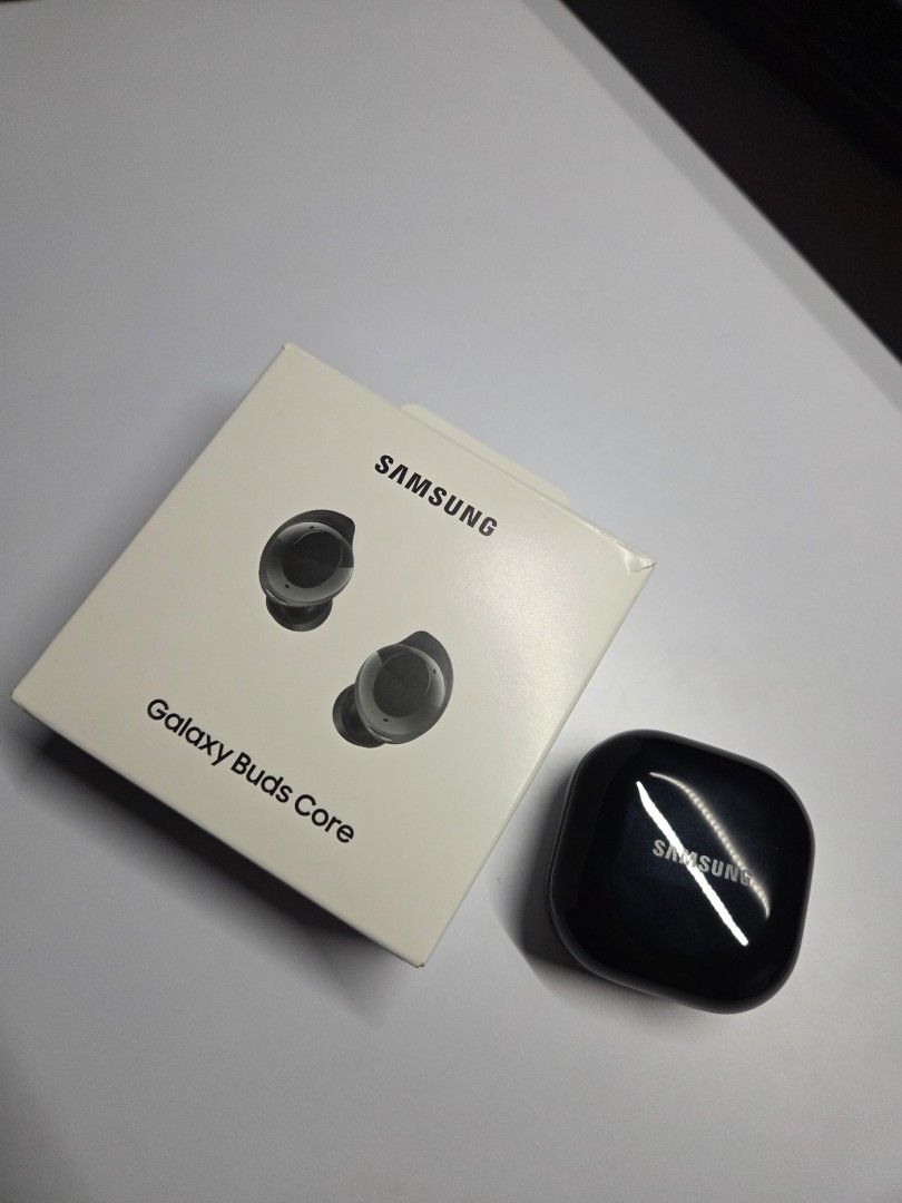 Samsung Galaxy Buds Core (Category: Earphones) located in Marikina City. Submitted by johndb (Listing ID 1401055142, Image 2). Description: - Samsung Galaxy Buds Core (Black) - Includes charging case and original box - Bought from Samsung Shop Review from walastech: https://walastech.com/audio/samsung-galaxy-buds-core-hands-on-review-philippines/.