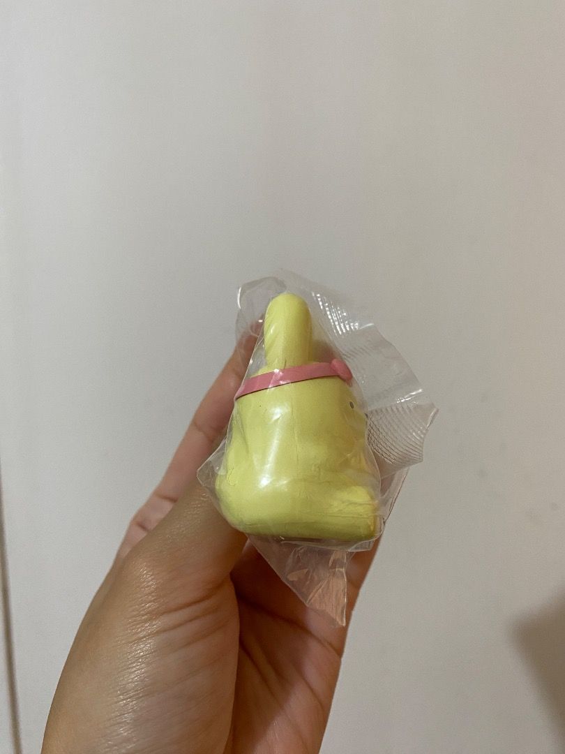 Sanrio Pompompurin Mini Figurine (from Gacha Machine) (Category: Designer & Blind Box Toys) located in Paranaque City. Submitted by patricia_1998 (Listing ID 1401029455, Image 3). Description: Sanrio Pompompurin Mini Figurine (from Gacha Machine) - got from a gacha machine - sealed with plastic Grab / Lalamove delivery (shouldered by buyer).