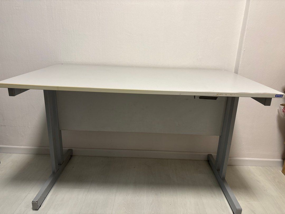 Sitoca computer/ study table (Category: Tables & Sets) located in Singapore. Submitted by lazypot (Listing ID 1395039403, Image 1). Description: Well-used computer desk that has serve me well since Covid and still have alot of life. Sitoca desks are known for their durability so the wear and tear is minimum. Desk is clean up and ready to go. Size is L120cm x D70cm x H75cm. The model i had is 602LG Please arrange your own transportation like lalam