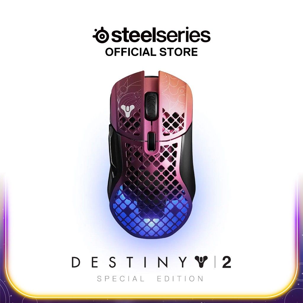 SteelSeries Aerox 5 Wireless Destiny 2 Edition (Category: Mouse & Mousepads) located in Quezon City. Submitted by camillefajardo13 (Listing ID 1401080045, Image 1). Description: - SteelSeries Aerox 5 Wireless Gaming Mouse - Destiny 2 Special Edition - Unique design with RGB lighting - Wireless receiver and USB-C adapter included - Lightweight honeycomb design for better airflow.