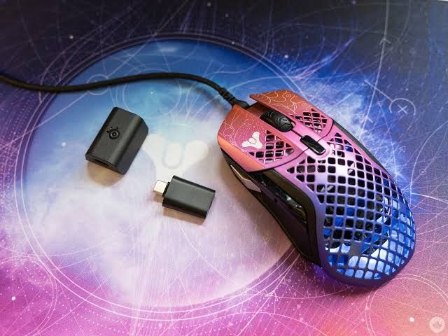 SteelSeries Aerox 5 Wireless Destiny 2 Edition (Category: Mouse & Mousepads) located in Quezon City. Submitted by camillefajardo13 (Listing ID 1401080045, Image 2). Description: - SteelSeries Aerox 5 Wireless Gaming Mouse - Destiny 2 Special Edition - Unique design with RGB lighting - Wireless receiver and USB-C adapter included - Lightweight honeycomb design for better airflow.