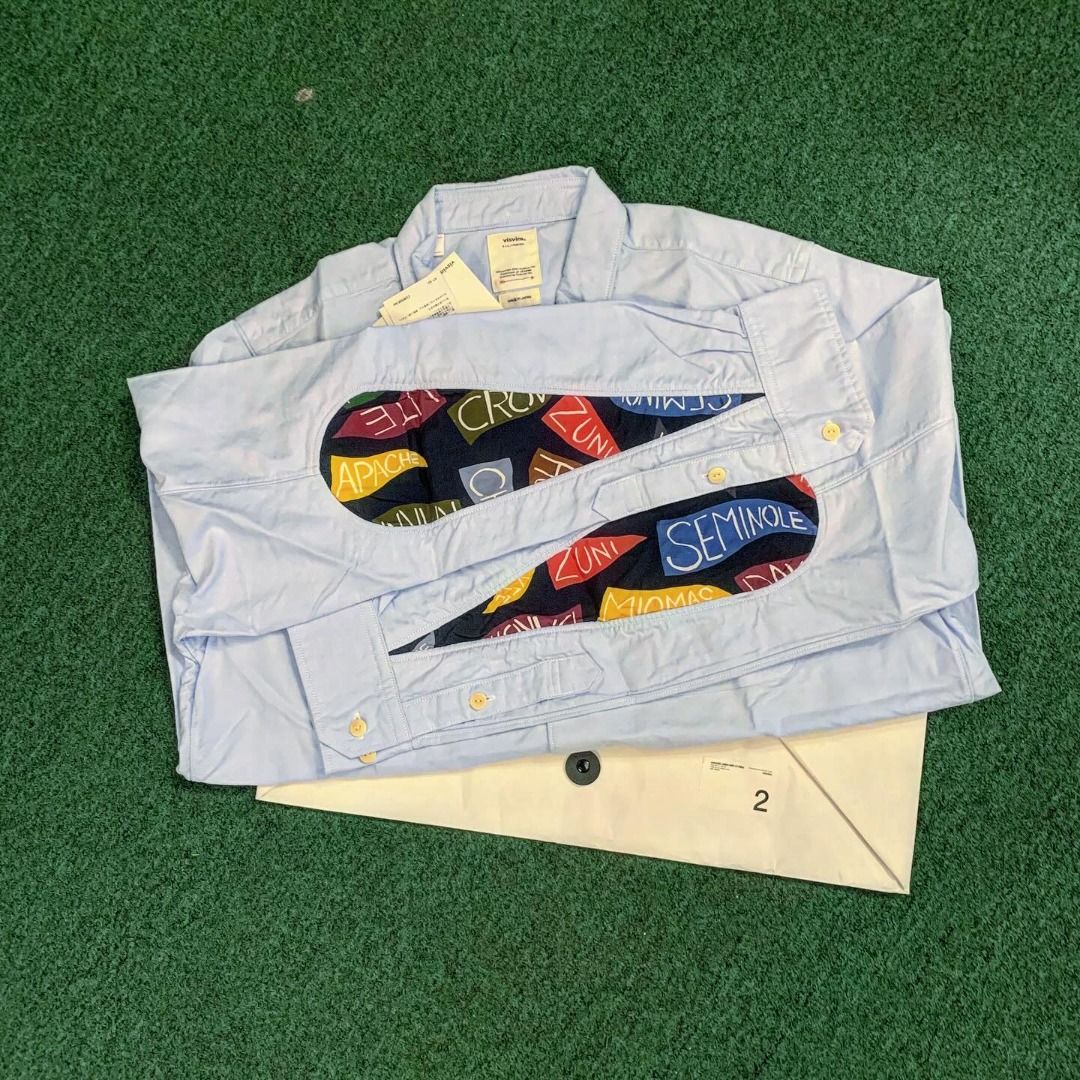 VISVIM ALBACORE LUNGTA SHIRT L/S (GIZA) - lt.blue SIZE 2, 男裝