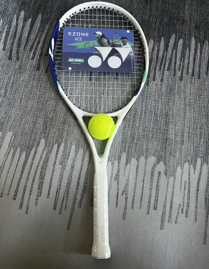 🍔YONEX New EZONE ACE Tennis Racket, Training Racket, White/Blue, Sports ...
