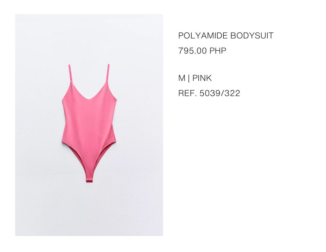 Zara Polyamide Bodysuit (Category: Others Tops) located in Quezon City. Submitted by krishramos (Listing ID 1401124053, Image 2). Description: USED ONCE. Fits medium to small-ish frames. Stretchable:.