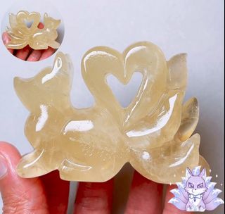 💖黃水晶九尾狐💖$378❤️一啲都唔細隻😍!!黃水晶原石+手工雕刻工藝已經值哂啦💖招財+增強人緣+魅力+ 姻緣💖64236911515779110