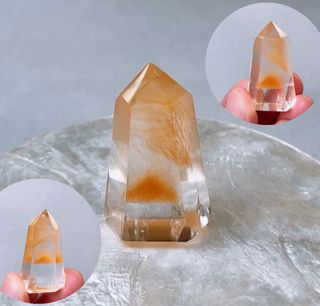 (HD + hill) đYellow Rutilated Quartz Crystal Clusterđ ($90â¤ď¸ due to a slight minor tip damage, selling at a loss price, feel free to take home if you don't mind đ Yellow Rutilated Quartz $90 is super affordable) đ There's also a small hill inside, and the tip shows rainbow effectđ Very clear, truly solid and beautifulđâ¤ď¸â¤ď¸â¤ď¸64213877682435110
