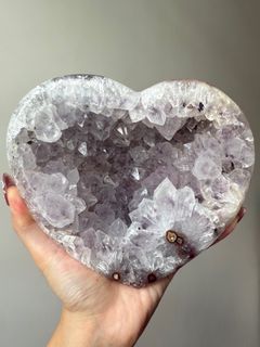 精品仙女紫帶晶花大愛心心形紫水晶洞64201860868609110
