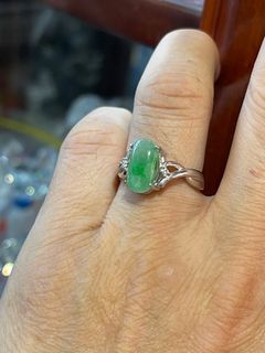 天然翡翠戒指 A 玉 銀64234005019521110