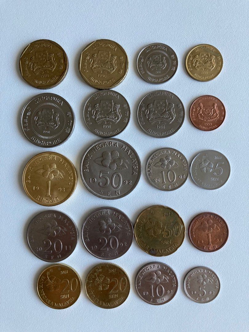 舊硬幣新加坡馬來西亞共20個, 興趣及遊戲, 收藏品及紀念品, 錢幣- Carousell