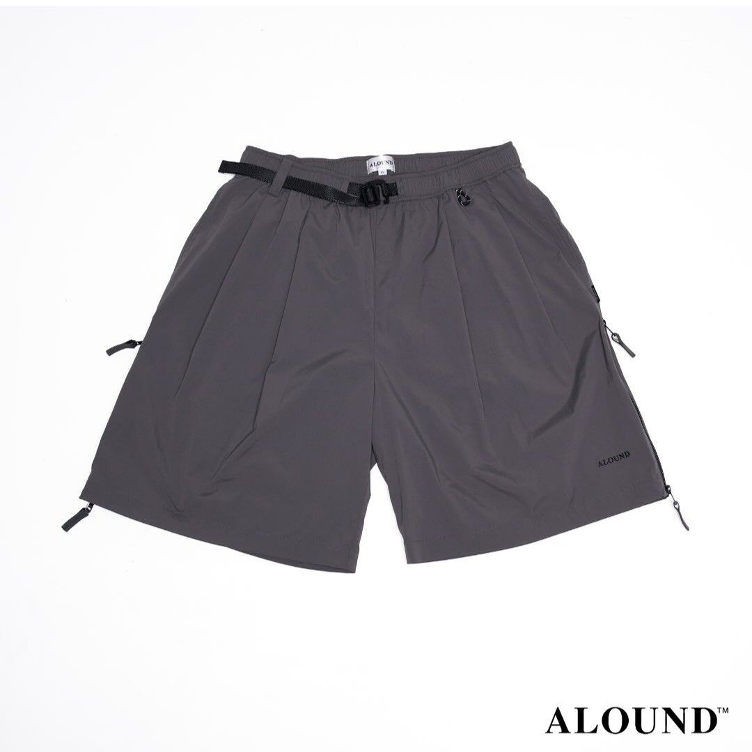 ALOUND TWOTUCK BELTED NYLON SHORTS, 男裝, 褲＆半截裙, 短褲- Carousell
