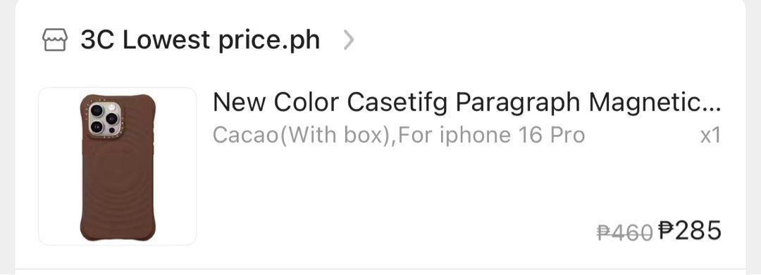 Iphone 16 pro Casetify Ripple case (replica only) (Category: Cases & Sleeves) located in Manila. Submitted by obbam (Listing ID 1396184676, Image 2). Description: Just received today. Rfs: the color is not my type.