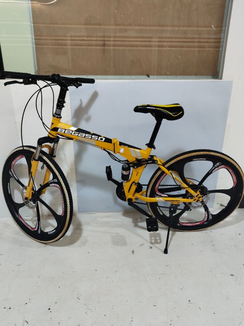 Yellow Begasso Folding Bike CLEARANCE) 26