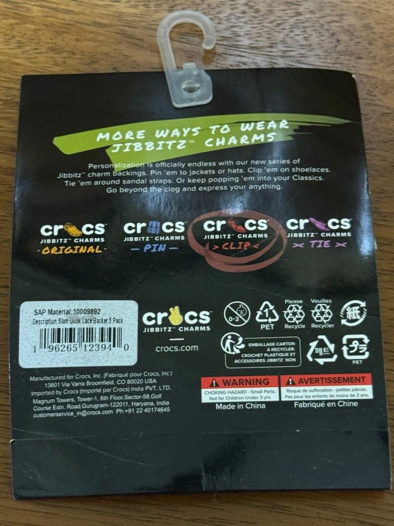 Crocs Jibbitz Charms Basketball Pack (Category: Shoe inserts & accessories) located in Batangas. Submitted by samcali (Listing ID 1396232890, Image 2). Description: - Basketball-themed Jibbitz Charms for Crocs - Includes jersey, slam, dollar sign, triple basketball row, and basketball charms - Easy to clip onto Crocs or other items - Brand new and ready to use Rfs: decluterring, given as a gift.