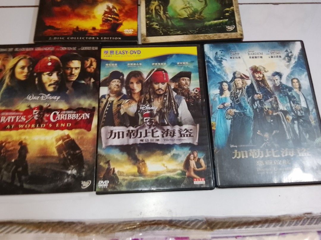 迪士尼《加勒比海盜》DVD 合集. 英語有中英文字幕石硤尾及深水埗站交收, 興趣及遊戲, 音樂、樂器& 配件, 音樂與媒體- CD 及DVD -