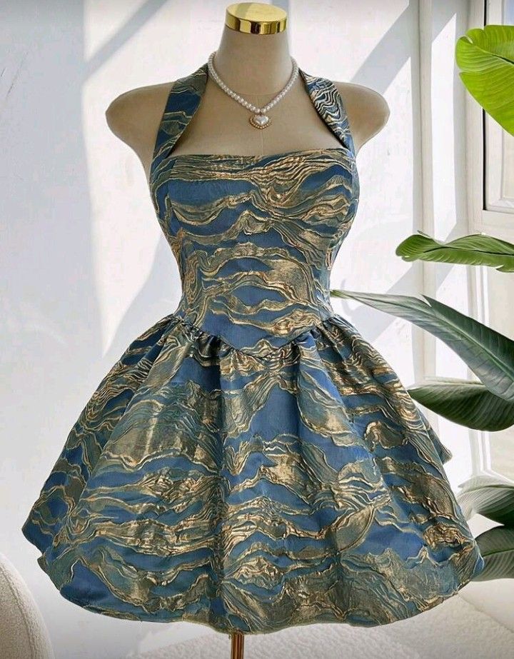 Elegant Jacquard Backless Halter Mini Dress (Category: Evening dresses & gowns) located in Manila. Submitted by yaomei_101 (Listing ID 1396261327, Image 1). Description: PRE-ORDER!! DM if interested. sizes: S/M/L/XL Loc: North Caloocan.