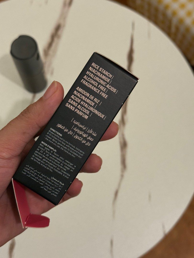 Huda Beauty Easy Bake Setting Spray (Category: Makeup) located in Quezon City. Submitted by quirksandcurls (Listing ID 1396143185, Image 3). Description: - Huda Beauty Easy Bake Setting Spray - Size: 30 ml / 1.01 fl. oz. - Alcohol-free & fragrance-free - Key Ingredients: Rice starch, niacinamide, hyaluronic acids - Made in Italy - Directions for use on box - Shake well before use.
