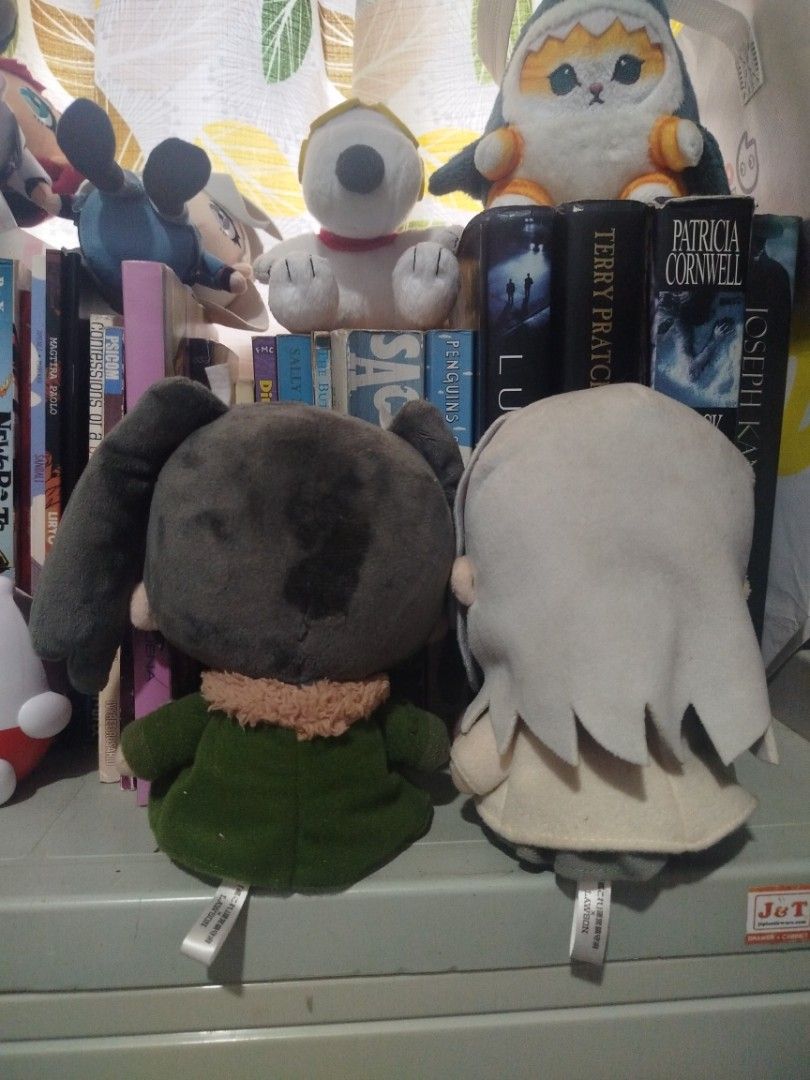 KANTAI COLLECTION KANCOLLE Anime Plush SET (Category: Plushies & Soft Toys) located in Baguio. Submitted by shrimpytrinkies (Listing ID 1396173992, Image 2). Description: - Adorable anime plush toys! - Features two characters. - One has gray pigtails and a green coat. - The other has white hair and a white coat. - Both have red accents. - Both are sitting down. - Number "5" on their feet. - Tags are visible..