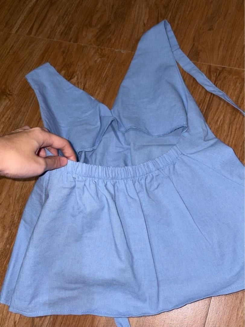 NAKD Blue Halter Top (Category: Sleeveless) located in Rizal. Submitted by cs04_ (Listing ID 1396278140, Image 3). Description: - never been used! just tried it on and did not liked the fit :( - bought straight from nakd tiktok.