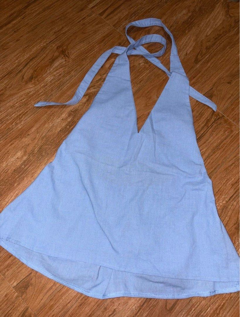 NAKD Blue Halter Top (Category: Sleeveless) located in Rizal. Submitted by cs04_ (Listing ID 1396278140, Image 1). Description: - never been used! just tried it on and did not liked the fit :( - bought straight from nakd tiktok.