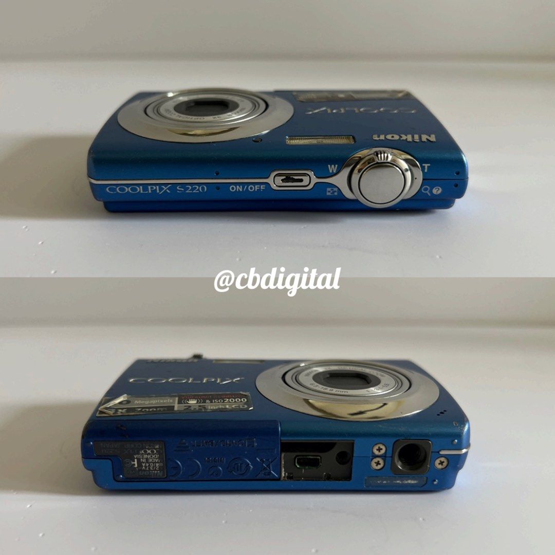 NIKON COOLPIX S220 BLUE Digicam Digital Camera (Category: Cameras) located in Lipa City. Submitted by cbdigital (Listing ID 1396182760, Image 3). Description: Interested buyers, please message me at my ig:@cbdigitalph [USED] Nikon Coolpix S220 10 MP 3x Optical Zoom INCLUSIONS: Unit Battery Charger Memory Card Strap Case ✅✅ LENS ZOOM, FLASH, ALL BUTTONS WORKING Message us for sample shots. OTHERS: [Common to used cameras] • Date and time resets ka
