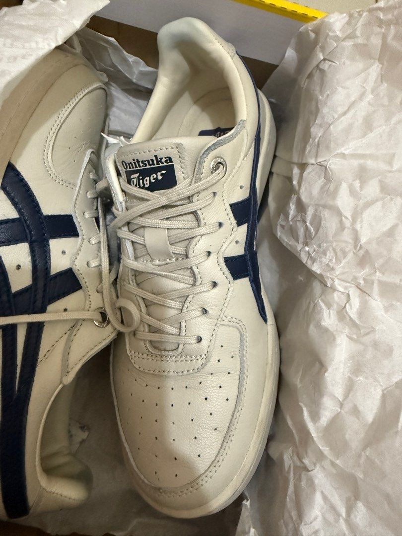 Onitsuka Tiger GSM SD Oatmeal Peacoat (Category: Sneakers) located in Taguig. Submitted by decmnl (Listing ID 1396202583, Image 3). Description: - Onitsuka Tiger GSM SD sneakers - Color: Oatmeal/Peacoat - Size: US Women's 5.5, EUR 36, 22.5 cm - Classic design with tiger stripes - Worn 3x and in excellent condition - Comes with original box and bought in Tokyo for 16,150 Yen or around ₱6,200z.