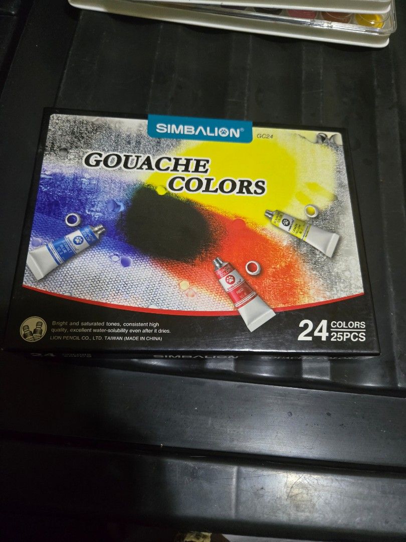 Simbalion Gouache Colors 24 Colors (Category: Art & Prints) located in Quezon City. Submitted by thrift.and.find (Listing ID 1396152497, Image 1). Description: - Simbalion Gouache Colors set - 24 vibrant colors - Each tube contains gouache paint - Includes a variety of colors - Perfect for artists of all levels - Box included bought for 499 now for.250.
