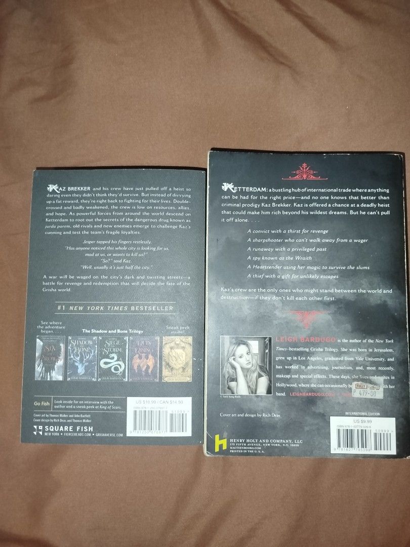 Six of Crows Duology (Category: Storybooks) located in Angat. Submitted by ohlala1398 (Listing ID 1396256988, Image 2). Description: — Sold as set — Tanned pages and notations on SOC.