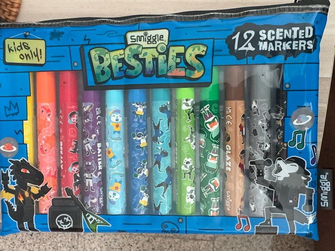 Smiggle Besties Scented Markers with free gift - Flourescent crayons (Category: Stationery & School Supplies) located in Singapore. Submitted by purefalcon.176ba7 (Listing ID 1396136505, Image 1). Description: - New art supplies set - Includes BunchO fluorescent chalks - Includes Smiggle Besties scented markers - Perfect for drawing and art projects - Queenstown mrt.