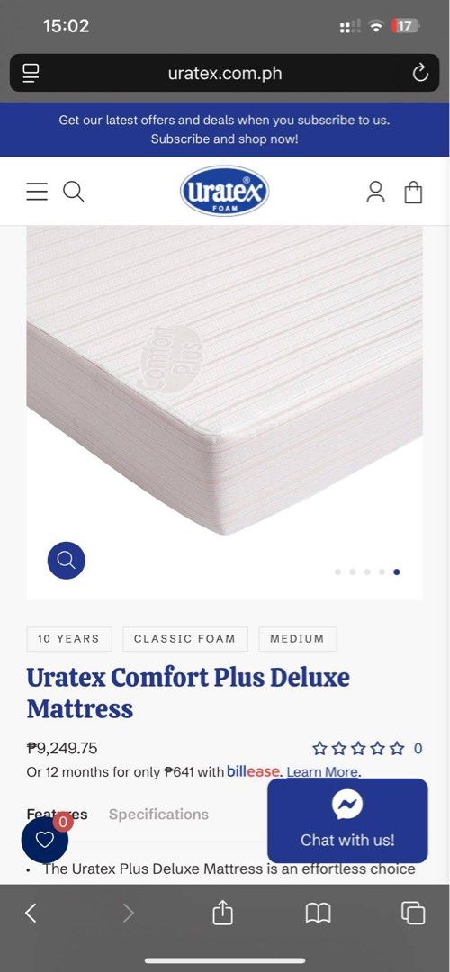 Uratex Comfort Plus Deluxe Mattress (Category: Bed Frames & Mattresses) located in Calamba. Submitted by dr.kiwi (Listing ID 1396269933, Image 3). Description: Bought 2024 Used less than year No flaws, can pass as new Negotiable!! Rfs: moving out.