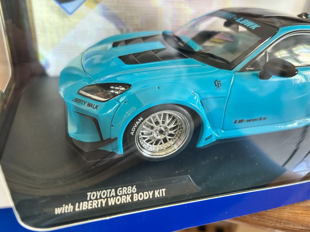 1/18 DIECAST TOYOTA GR86 LBWK (LIBERTY WALK) BODY KIT BLUE BY SOLIDO ...
