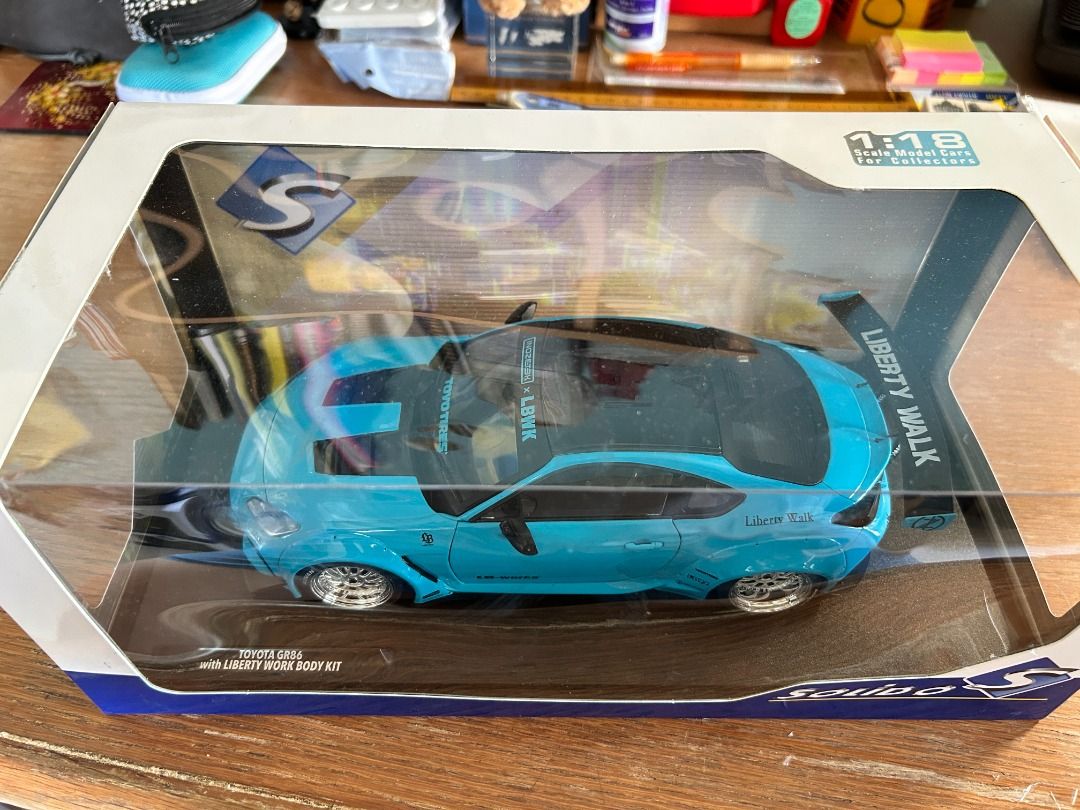 1/18 DIECAST TOYOTA GR86 LBWK (LIBERTY WALK) BODY KIT BLUE BY SOLIDO ...