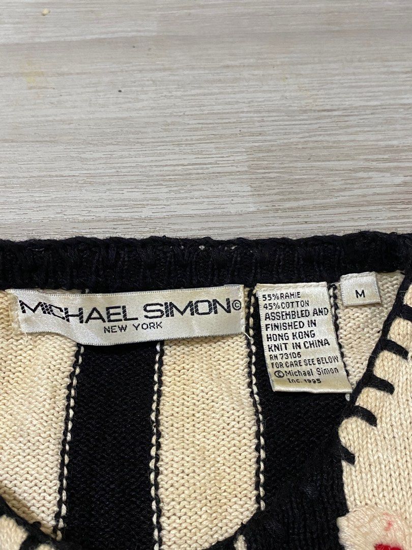 90s Michael Simon Floral Striped Cardigan (Category: Coats, Jackets and Outerwear) located in Baguio. Submitted by leeala (Listing ID 1401263789, Image 3). Description: .