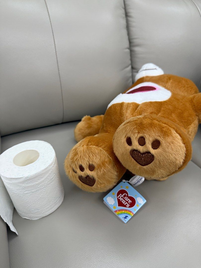 [送禮一流，晚晚攬實隻熊熊]全新日版 有牌 超靚啡色 棕色 brown care bear 大公仔 彩虹熊毛絨公仔 carebear care ...