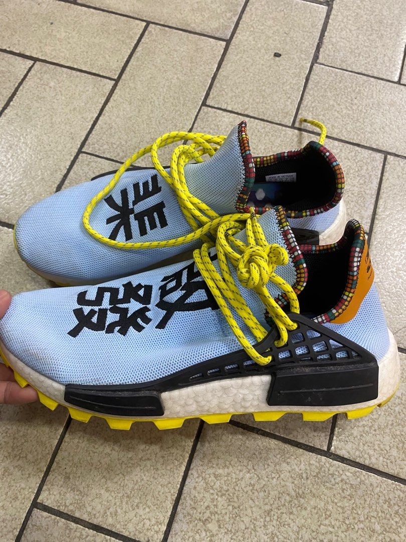 Adidas Pharrell Williams Human Race Sneakers (Category: Sneakers) located in Pasig City. Submitted by bootsoftravel_ph (Listing ID 1401213018, Image 3). Description: adidas x Pharrell Williams multicoloured Human Body NMD used - Good FOR SALE No box Issue: no issue Price ₱ 3,000 size: US 8.5us We ship nationwide 🚚.